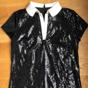 Ann Taylor Black Sequin Minidress